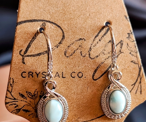 Genuine Larimar 925 Sterling Silver Drop Dangle Earring - Picture 2 of 6